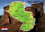 Cartão Postal Paraguay - Mapa do Paraguay, ref.  2021, novo
