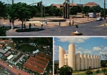 Cartão Postal Loanda, PR - Aspectos da cidade: 1- Praça da Republica, 2- Parque de Exposição Paulo Pimentel, 3- Igreja Nossa Senhora Aparecida, Editora Postal Cultural, sem uso