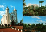 Cartão Postal Arapongas, PR - Aspectos da cidade: 1- Igreja N.S. Aparecida, 2- Praça Mauá, 3 - Prefeitura Municipal, Editora Postal Cultural, sem uso.