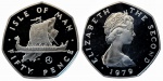 ILHA DO HOMEM 50 PENCE 1979 PM. PRATA PROOF 925% 15.5 GRAMAS, 30 MM. FLOR DE CUNHO. COM MARCA PRIVAD