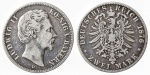 REINO DA BAVARIA 2 MARK 1876 D. PRATA 900% 11.11 GRAMAS, 28.15 MM. LUDWIG II.   Anverso Perfil direi