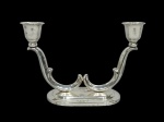 Candelabro vintage em metal prateado.16 cm alt.  (metal com desgastes - favor verificar)