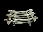 Conjunto de 6 descanso para talheres de metal com figuras  da raça dachshund.