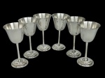 Conjunto com 6 taças vintage em metal marca Eberle - 7,5 cm d x 14,5 cm alt.