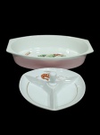 Petisqueira marca Schmidt e travessa marca Real (27,5 cm x 18 cm/ 5 cm alt).
