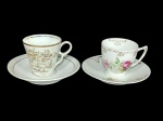 Colecionável: 2 xícaras vintage, para cafezinho, em porcelana. (sem marcas).