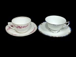 Colecionável: 2 xícaras vintage, para cafezinho, em porcelana, das marcas: Schaller (alemã) e Schmidt (nacional)