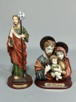  Sagrada Família e São Judas, feitas de resina policromada, 21 cm alt. maior