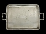 Grande bandeja vintage em metal prateado, 52 x 42 cm (metal com desgastes)