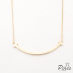 TIFFANY & Co. - Colar T Smile em Ouro Rosa 18K - Coleção Tiffany T Smile, Corrente Ajustável de 40,6