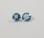 Par de  Agua Marinha 7,0 mm Azul 2,19 ct 100% Natural. Peso total: 2,19 ct. Dimensão: 7,0 mm. Cor: Azul . Lapidação: Redondo Facetada . Tratamento: 100% Natural. Código: F-1172