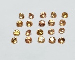 Lote de Safira Amarela 1,03 ct 100% Natural. Peso total: 1,03 ct. Dimensão: 2 x 2 x  mm. Cor: Amarela . Lapidação: Brilhante. Quantidade : 20 unidades. . Tratamento: 100% Natural . Código: F-2046