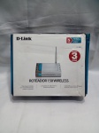 Roteador D-Link modelo DI-524/E com antena externa e fonte de alimentação incluída. O dispositivo opera na frequência de 2.4 GHz e oferece uma velocidade de até 150 Mbps. Possui 4 portas LAN para conexões cabeadas e segurança firewall integrada. Acompanha embalagem original. Detalhes conforme fotos, _(ºLº)_ Caso necessite, tire todas suas dúvidas via atendimento personalizado por WhatsApp: (11) 98681-9377. Não deixe para última hora! Antecipadamente agradecemos pelo seu lance. Sem testes ou garantias futuras de originalidade, funcionalidade, material ou procedência.