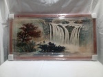 Pintura a tinta nanquim em estilo paisagismo chinês, comumente chamada de Shan Shui, apresentando uma cachoeira imponente. A obra se assemelha a trabalhos do renomado artista Huang Junbi (18981991), conhecido por suas representações detalhadas de montanhas e águas. Obra emoldurada com vidro. Aprox. 33 x 64cm. Detalhes conforme fotos, _(ºLº)_ Caso necessite, tire todas suas dúvidas via atendimento personalizado por WhatsApp: (11) 98681-9377. Não deixe para última hora! Antecipadamente agradecemos pelo seu lance. Sem testes ou garantias futuras de originalidade, material, legitimidade ou procedência.