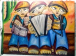 GRANDE - Pintura sobre tela retratando um trio de forró pé-de-serra nordestino tocando zabumba, sanfona e triângulo usando chapéu de forrozeiro em couro. Assinatura no canto inferior direito, D'après Naif segundo original do Pintor Eduardo Lima. Aprox. 60 x 80 cm. Detalhes conforme fotos, _(ºLº)_ Caso necessite, tire todas suas dúvidas via atendimento personalizado por WhatsApp: (11) 98681-9377. Não deixe para última hora! Antecipadamente agradecemos pelo seu lance. Sem testes ou garantias futuras de originalidade, material, legitimidade ou procedência.