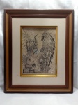 Quadro emoldurado com uma composição surrealista. Assinatura na parte inferior direita por Raul Alery, Obra criada em 1989. Aprox. 55 x 46cm. Detalhes conforme fotos, _(ºLº)_ Caso necessite, tire todas suas dúvidas via atendimento personalizado por WhatsApp: (11) 98681-9377. Não deixe para última hora! Antecipadamente agradecemos pelo seu lance. Sem testes ou garantias futuras de originalidade, material ou procedência.