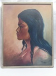 Quadro emoldurado com pintura a óleo de uma mulher de perfil, frequentemente intitulada ´Cabeça de Índia. Possui assinatura ´Flavia no canto inferior direito. Aprox. 40,5 x 51,5. Detalhes conforme fotos, _(ºLº)_ Caso necessite, tire todas suas dúvidas via atendimento personalizado por WhatsApp: (11) 98681-9377. Não deixe para última hora! Antecipadamente agradecemos pelo seu lance. Sem testes ou garantias futuras de originalidade, material ou procedência.