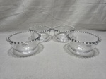 Wolff - Jogo de 4 cumbucas bowl em demicristal com bolas na borda. Medindo 13,5cm x 7,5cm de altura.