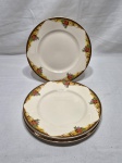 Royal Ivory Maddock - Jogo de 4 pratos rasos de mesa em porcelana com borda floral. Medindo 23cm de diâmetro.
