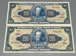 NUMISMÁTICA - Lote de 2 notas duzentos cruzeiros.