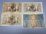 NUMISMÁTICA - Lote de 4 notas império alemão.