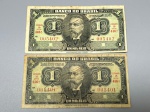 NUMISMÁTICA - Lote de 2 notas mil réis.