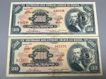 NUMISMÁTICA - Lote de 2 notas cinco mil cruzeiros.