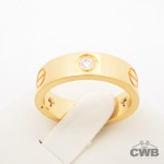 CONDIÇÃO ESPECIAL: 3x SEM JUROS: CARTIER - Anel Love 3 Diamantes em Ouro Amarelo 18K - Coleção Love,