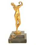 Escultura dançarina dourada 22 cm.