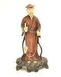 Escultura chinesa madeira 20 cm