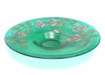 Fruteira de vidro verde 42 cm de diâmetro