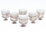 Conjunto com 6 porta ovos em porcelana e prata turca medidas?????????????????? fio de cabelo