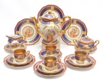Aparelho para café Bavaria porcelana com bule, açucareiro, leiteira, 6 pratos par abolo, 6 pires e 4 xícaras