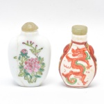 Snuffebotlle porcelana chinesa e porcelana policromada