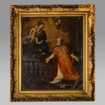 SÃO FELIPE NERI EM ÊXTASE (ST. FILIPPO NERI IN ECSTASY) EXCELENTE PINTURA ÓLEO SOBRE PLACA, OBRA D