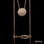 Colar Ouro Amarelo 18k com pingente com diamantes  Tamanho 42cm Peso 5,4g Acompanha o certificado JM