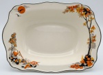 J&G MEAKING - Decoração SYLVANIA - travessa funda em porcelana inglesa, ART DECO, anos 30. med. 28 x 22 x 07 cm. Algumas manchas de uso.