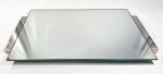SHEFFIELD STEEL - Bandeja inglesa espelhada para bolo com alças em aço inox. Med. 50 x 30 cm
