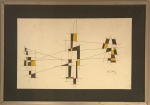MÁRIO SILÉSIO- desenho s/ papel, datado 1959, medindo 38 x 23 cm 48 x 34 cm.