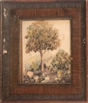 ALFREDO GAURO AMBROSI (atribuído) - aquarela s/ tela colada s/ cartão medindo 15 x 18 cm e 25 x 29 cm.