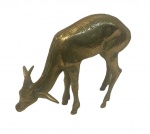 Escultura em bronze representando antílope, medindo: 19 cm alt. x 22 cm comp.