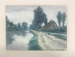 G.KELLER - aquarela s/ papel, medindo: 23 cm x 17 cm