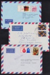 Alemanha - Seleção de 3 envelopes com selos comemorativos circulados para o Brasil!