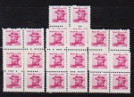 Brasil 1989 - Hansen, seleção de 7 quadras do selo de Hansen sem carimbo com goma perfeita!