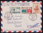 França 1960 - Envelope circulado para o Brasil com selo e carimbo. Envelope de primeiro voo de Paris ao Rio de Janeiro em 16.set.1960.