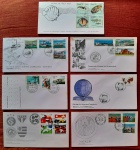 Brasil - Seleção de 7 envelopes FDC's do Brasil, todos completos, diferentes e de bom valor de catálogo. Valor de catálogo acima de R$ 150,00!