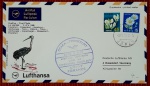 Japão 1969 - Envelope de primeiro voo da Lufthansa de Osaka a Frankfurt com selo e carimbo do voo! Aviação.