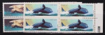 Brasil 1987 - Fauna marinha, série completa em quadras sem carimbo com goma perfeita!