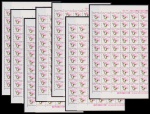 Brasil 1991 - Selo regular no valor de 5 Cruzeiros, Hibisco de Goiás, seleção de 7 folhas completas de 110 selos cada, todas sem carimbo com goma perfeita! Catálogo RHM 678. Valor de catálogo em R$ 1.540,00!