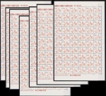 Brasil 1986 - Selo regular no valor de 1 Cruzado, Pelourinho, seleção de 7 folhas completas de 110 selos cada, todas sem carimbo com goma perfeita! Catálogo RHM 647. Valor de catálogo em R$ 1.540,00!